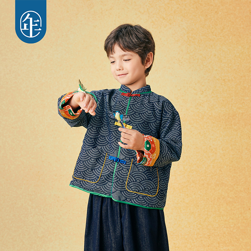 年衣【龙图大展唐装】儿童外套春秋款女童唐装风上衣潮男童演出服