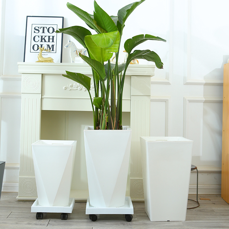 仿水泥懒人盆大花盆客厅散尾葵龟背竹北欧简约创意大号落地盆户外