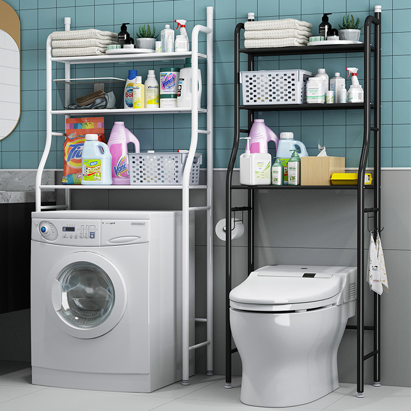 马桶架置物架卫生间上方单层落地式厕所滚筒阳台翻盖洗衣机免打孔
