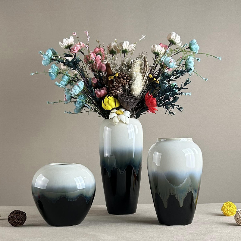 中式陶瓷花瓶古典青瓷客厅水培插干花器餐桌空间摆件家居陶罐装饰