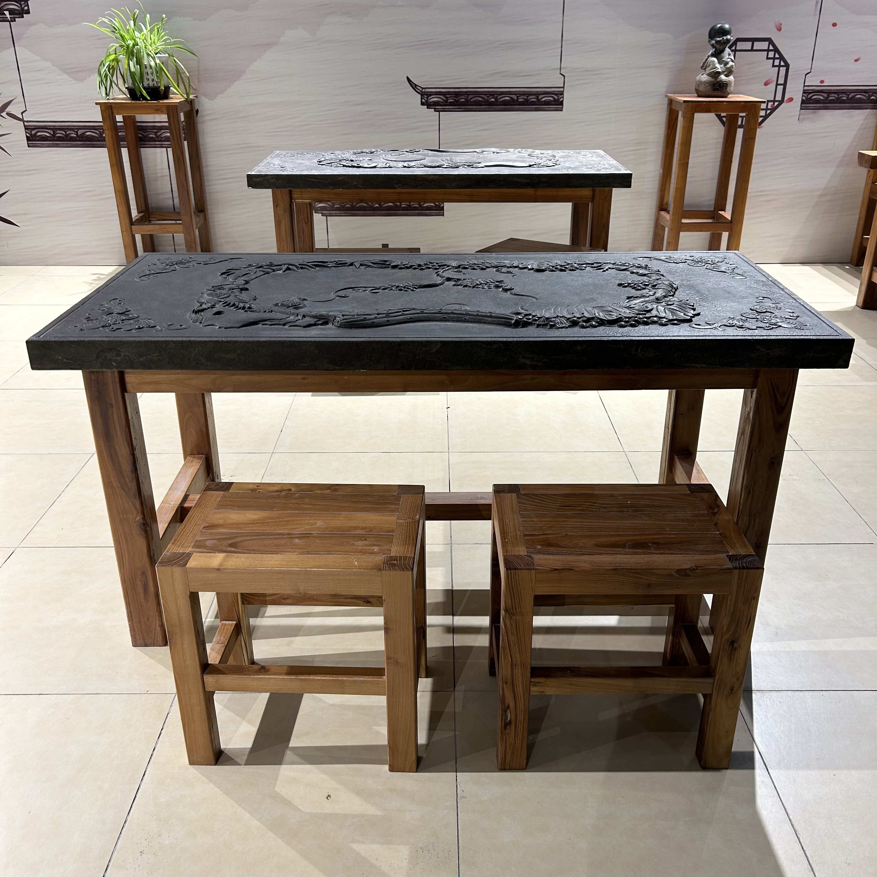 青石茶桌 茶盘 仿古茶桌  茶桌 不带凳子