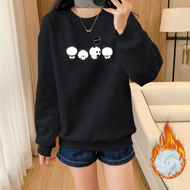 ZABJ联名华棉圆领卫衣男女情侣款宽松落肩纯色长袖加厚上衣春秋冬