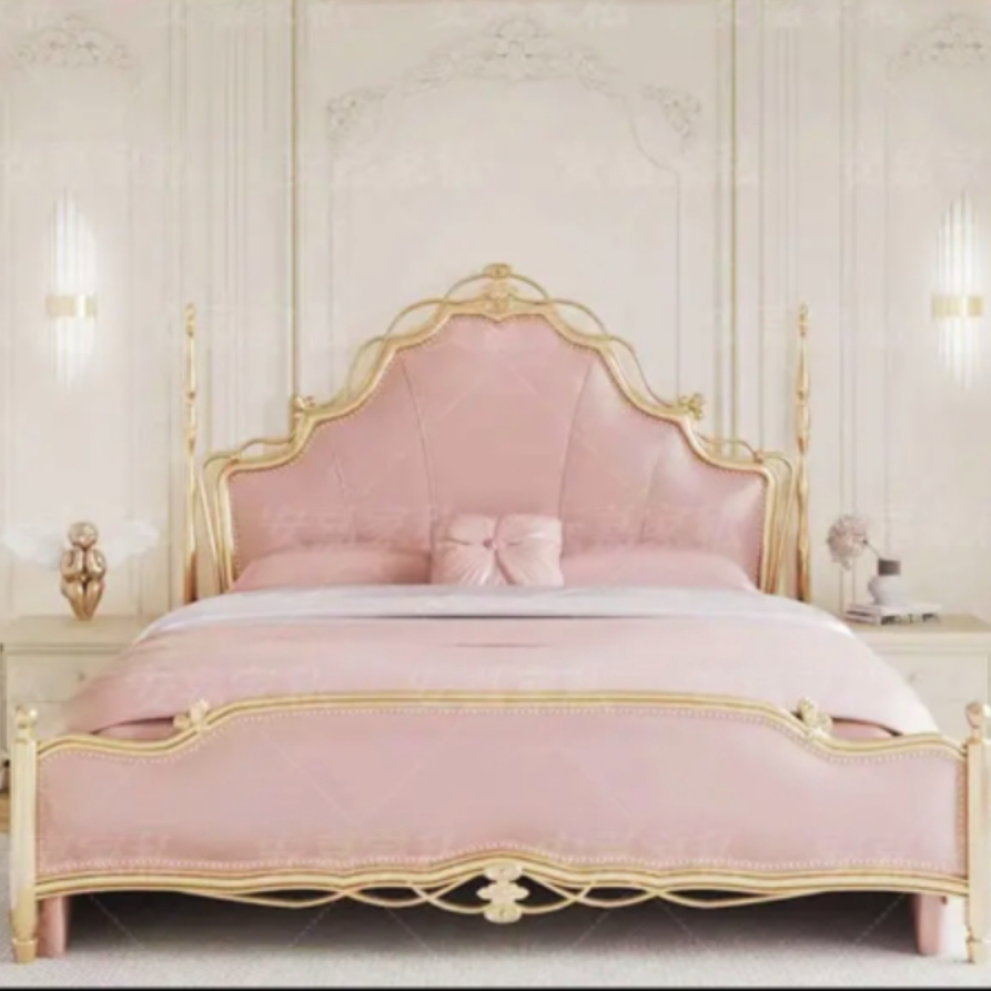 美式轻奢法式简约双人床欧式公主床实木床