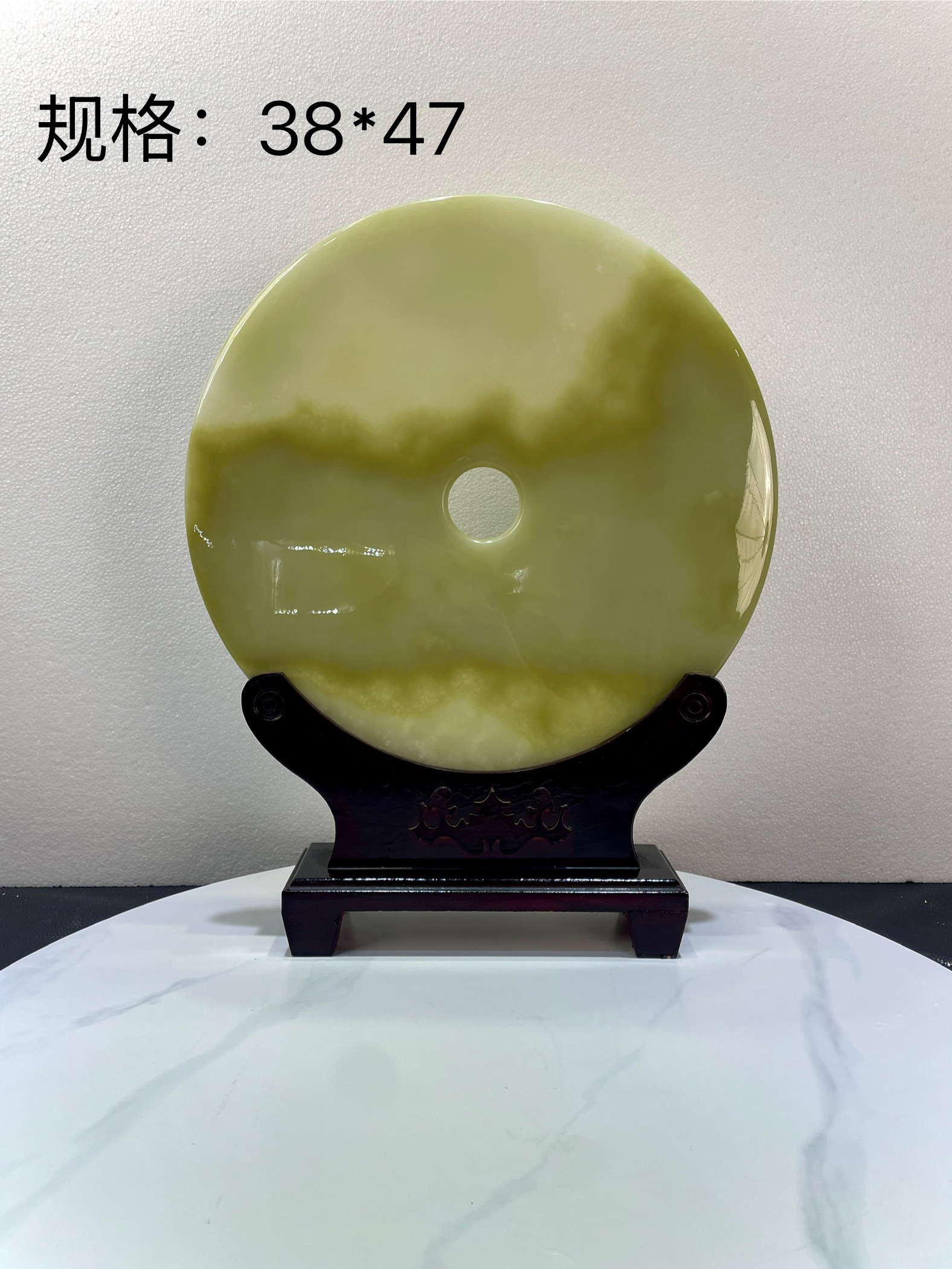 ＂平安扣＂天然阿富汗青玉摆件客厅玄关乔迁新居开业礼物装饰品