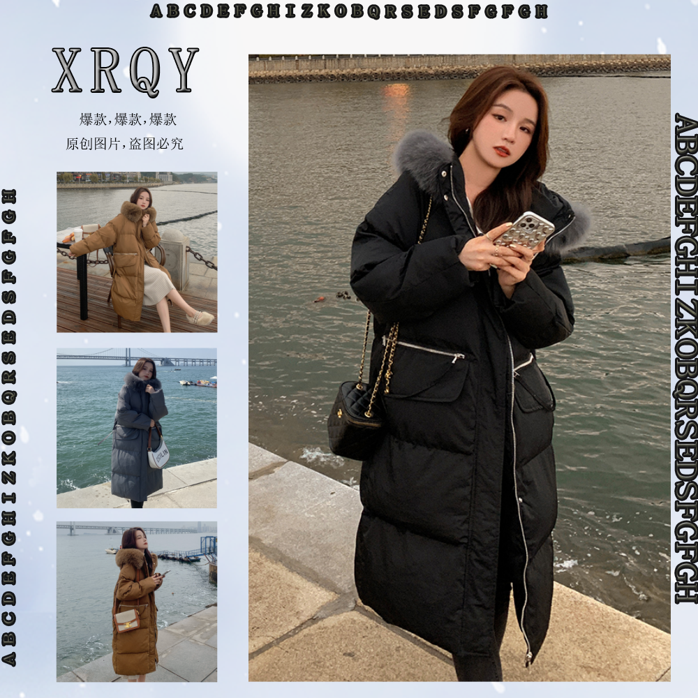 MM明摩实拍2021新款冬季ins港风棉服女中长款韩版宽松网红棉服外