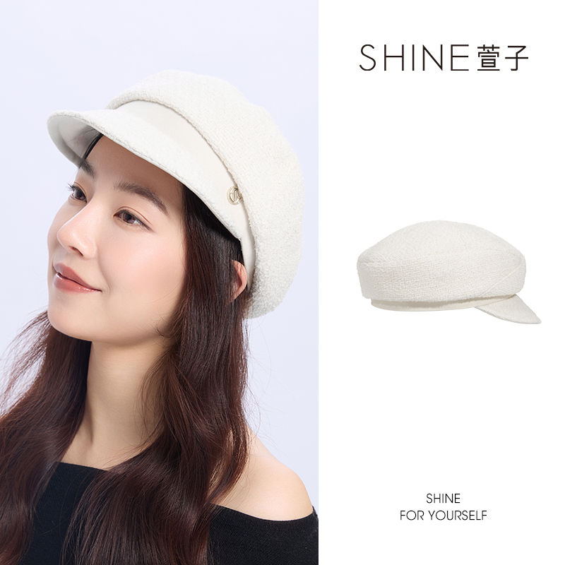 萱子SHINE优雅时尚小香风韩版气质报童帽