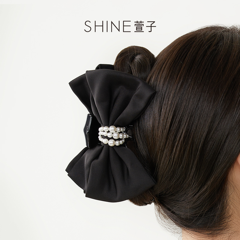 萱子 非金属布艺发饰 【品牌直营】优雅时尚黑色甜美气质网红抓夹