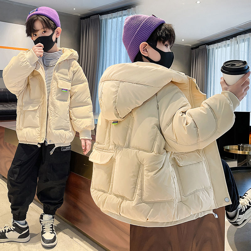 儿童装男童棉服冬装2023新款中大童加厚棉袄冬季棉衣棉衣外套