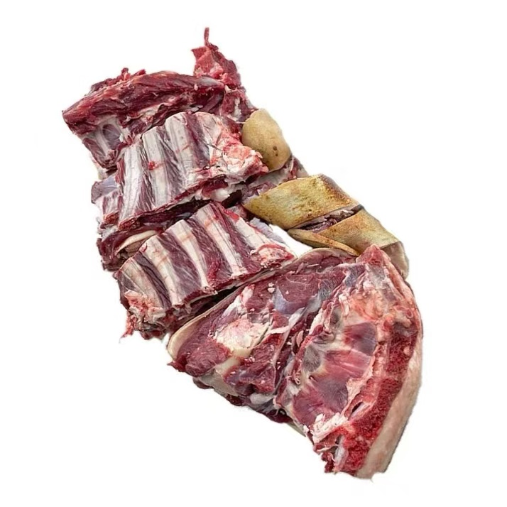 山羊排带皮-农村草饲土养山羊直播间现切带骨