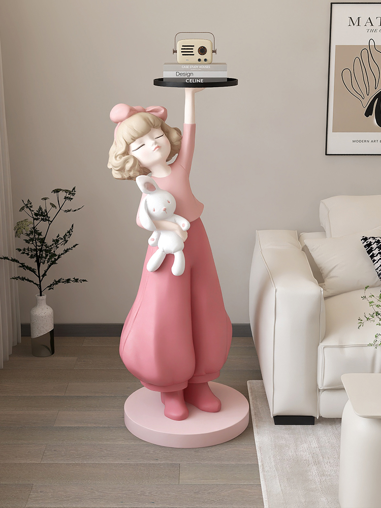 女孩客厅玄关大型落地摆件家居饰品沙发电视柜旁托盘乔迁新居礼品