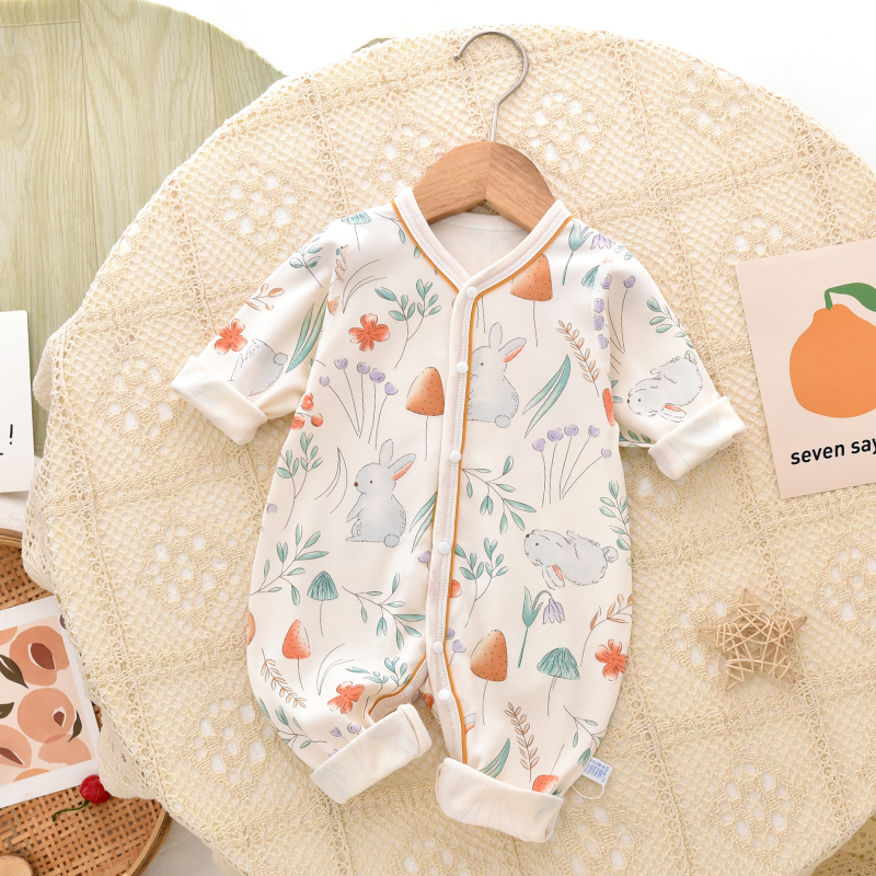【爆款推荐】婴儿连体衣春秋季宝宝无骨哈衣秋衣新生儿春秋装睡衣