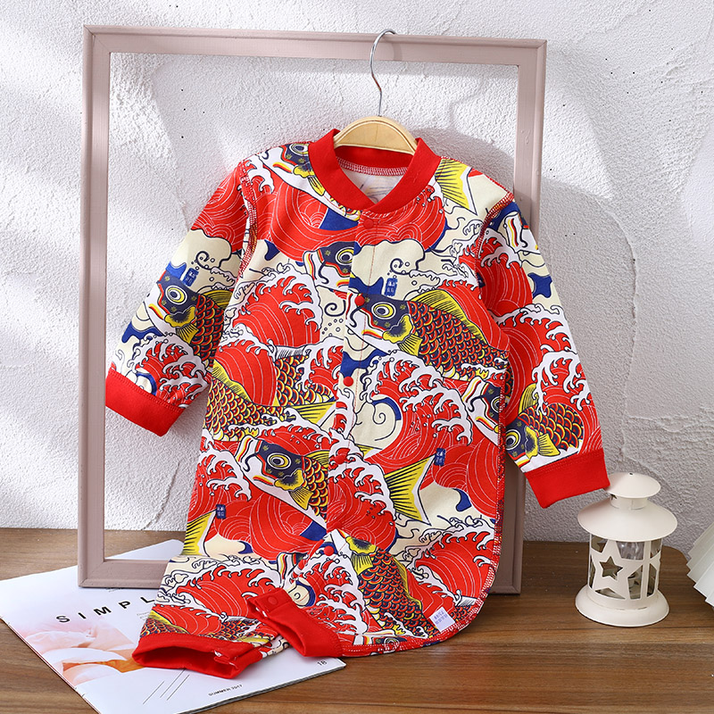 婴儿连体衣春秋长袖秋衣薄款新生儿衣服初生宝宝纯棉睡衣哈衣春装