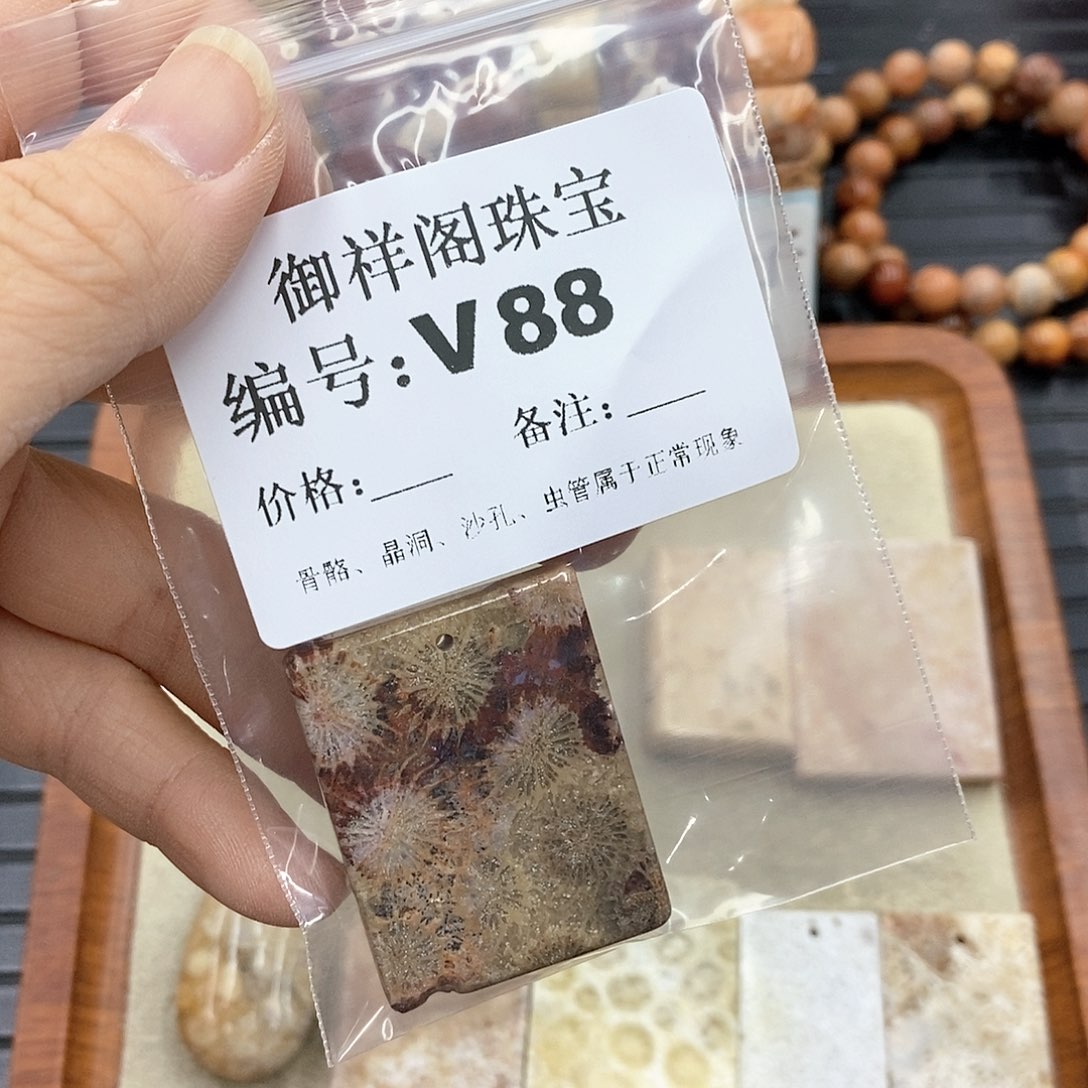 硅化珊瑚（珊瑚玉）V未镶嵌西*汁