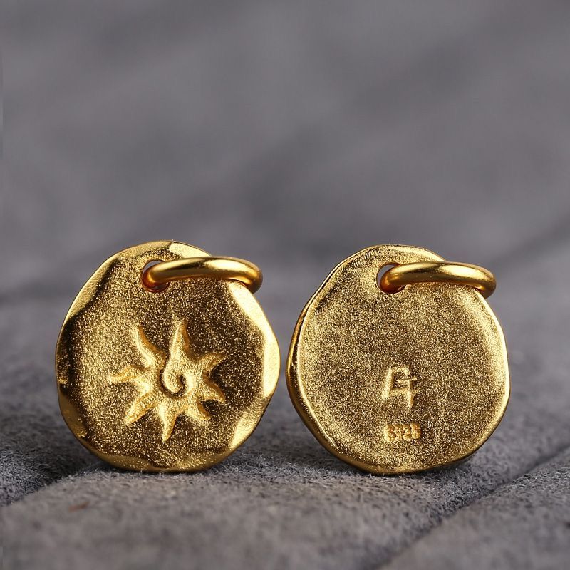 925太阳侧挂古法金diy金色手工侧挂藏式文玩卡子配饰配件