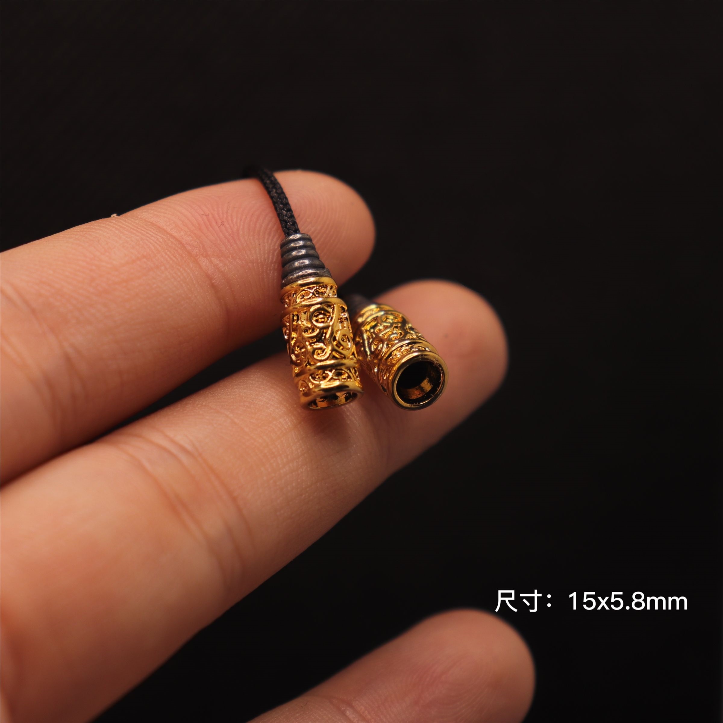 925水草纹弟子珠金色意大利复古工艺藏式文玩diy配饰金色隔珠