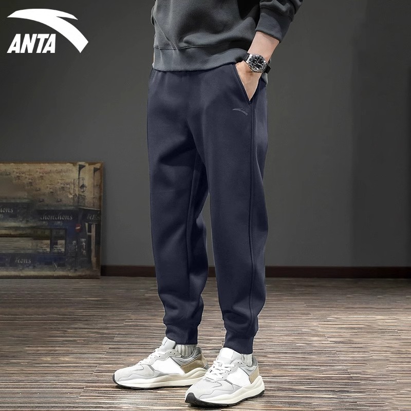 安踏运动裤男士休闲灰色秋冬时尚百搭宽松卫裤束脚长裤952517308