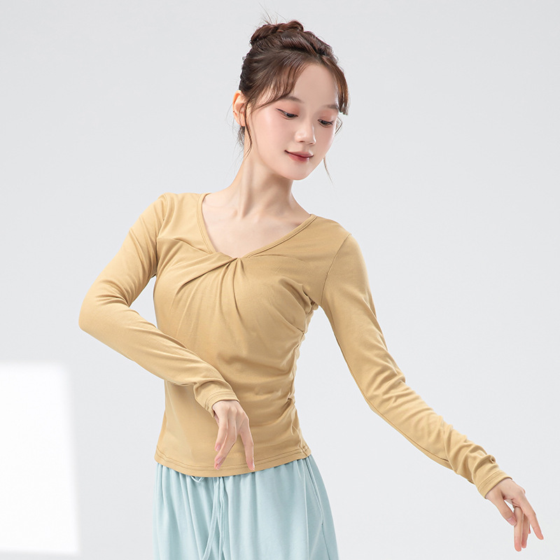 24713法式扭结v领长袖针织打底衫女秋季款洋气独特别致设计感上衣