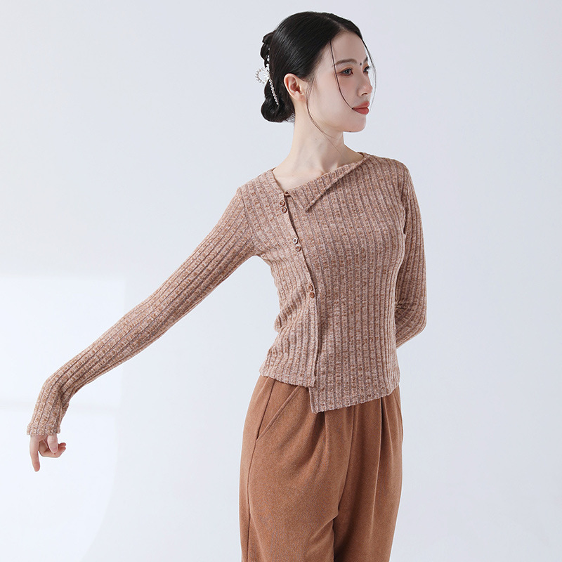 23167舞蹈跳舞上衣古典舞专业设计感显瘦形体训练服女成人练功服