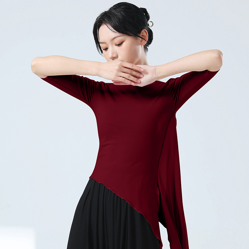 24008-23168现代舞练功服舞蹈服上衣中国舞古典舞飘纱身韵形体服