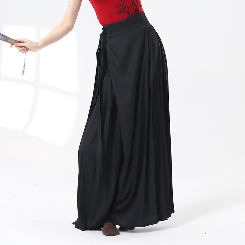 24030原创新中式国风马面织花垂感醋酸缎凉感裙裤现代古典舞蹈裙