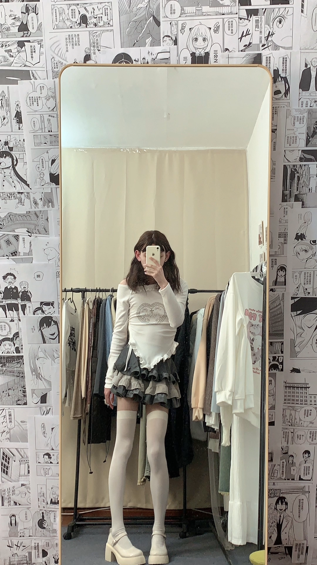 纯欲辣妹俩件套上衣短裙百褶蛋糕裙不规则斜边长袖超甜超好看春款