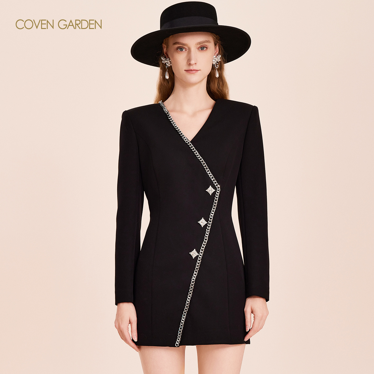 【哥文花园】 职业黑色西装连衣裙 CLC4082058