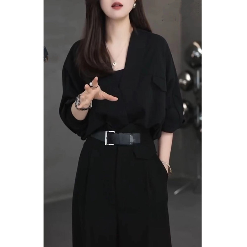 2024早秋季新款气场强大女装酷飒拽姐欧货高级套装潮