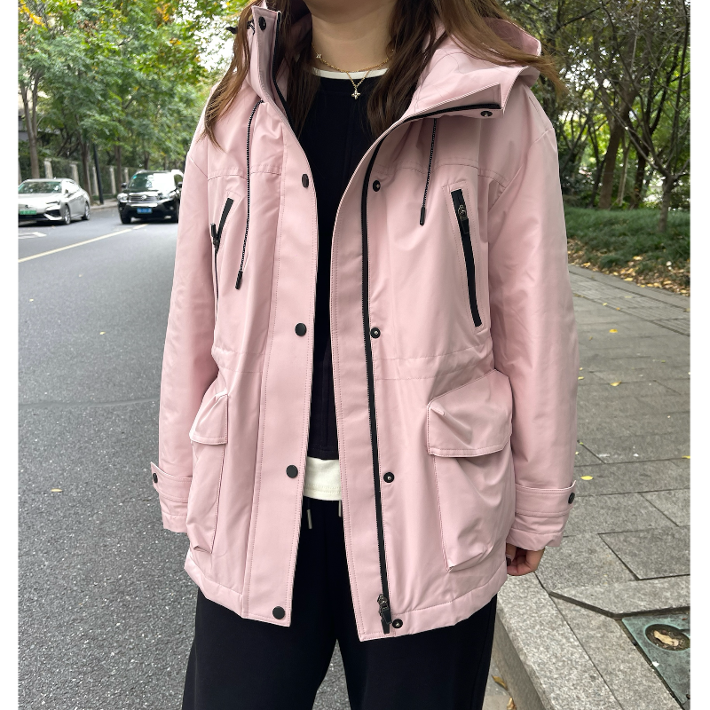 青青·STUDIO〖私服定制〗欧货连帽设计抽绳白鹅绒冲锋衣外套QS25098