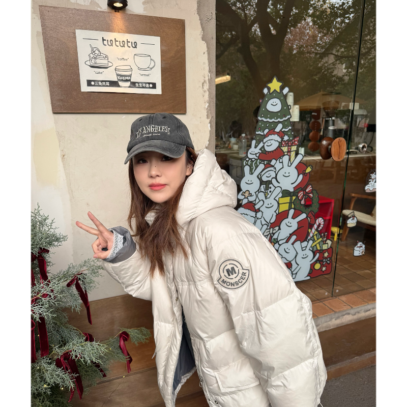 青青·STUDIO〖私服定制〗冬季袖贴标口袋翻盖带帽羽绒服QS25181