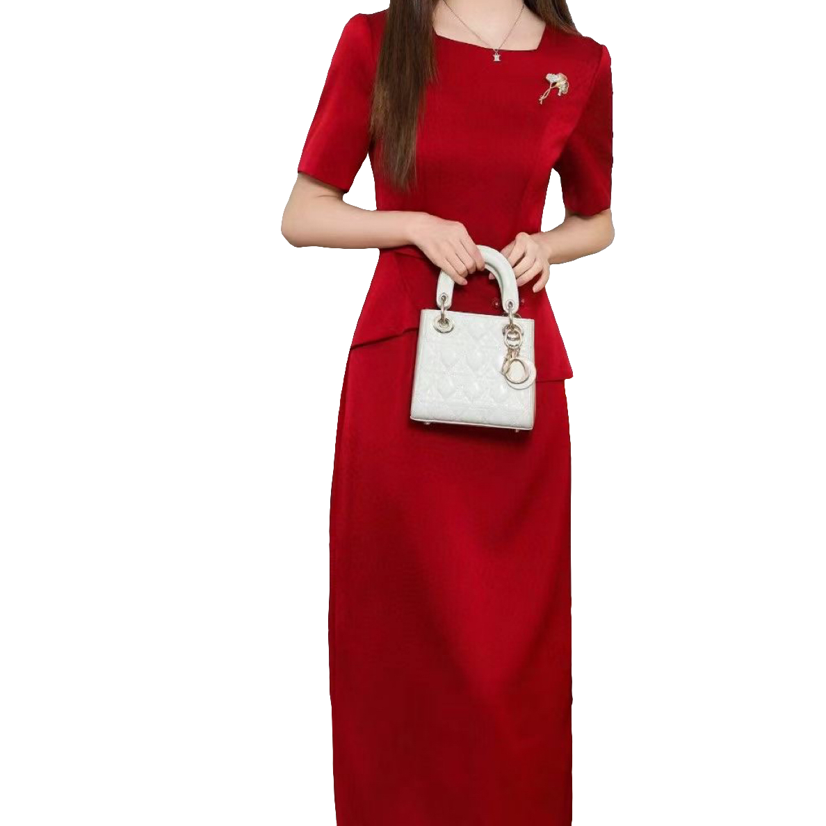 欧货小众粉色下摆小花边大版T恤，