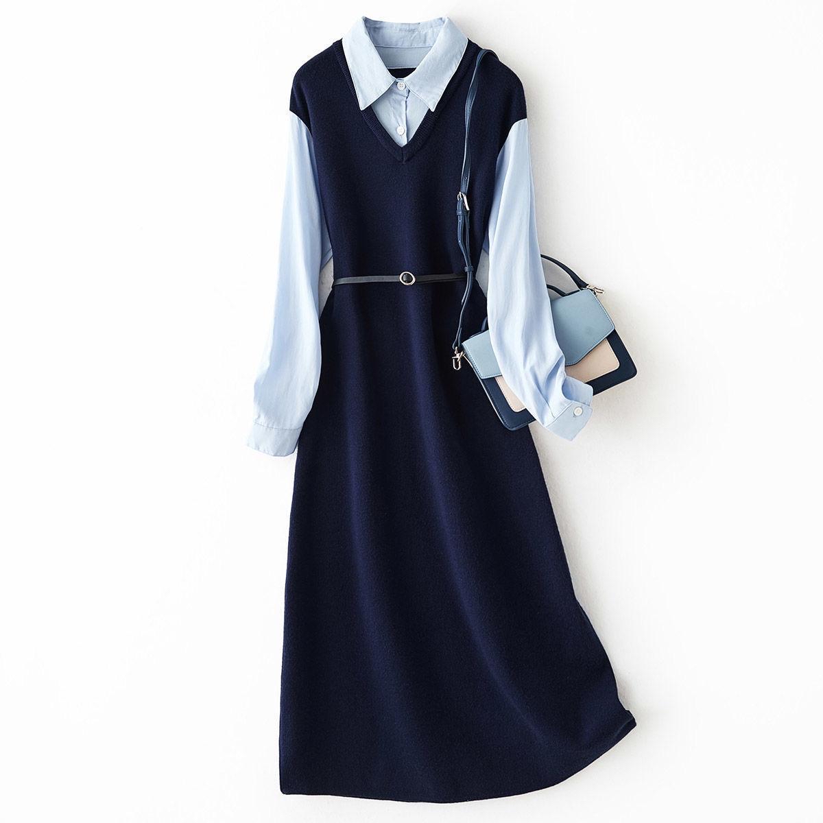 精品百搭气质潮款洋气显瘦韩版宽松中长款长袖时尚女装