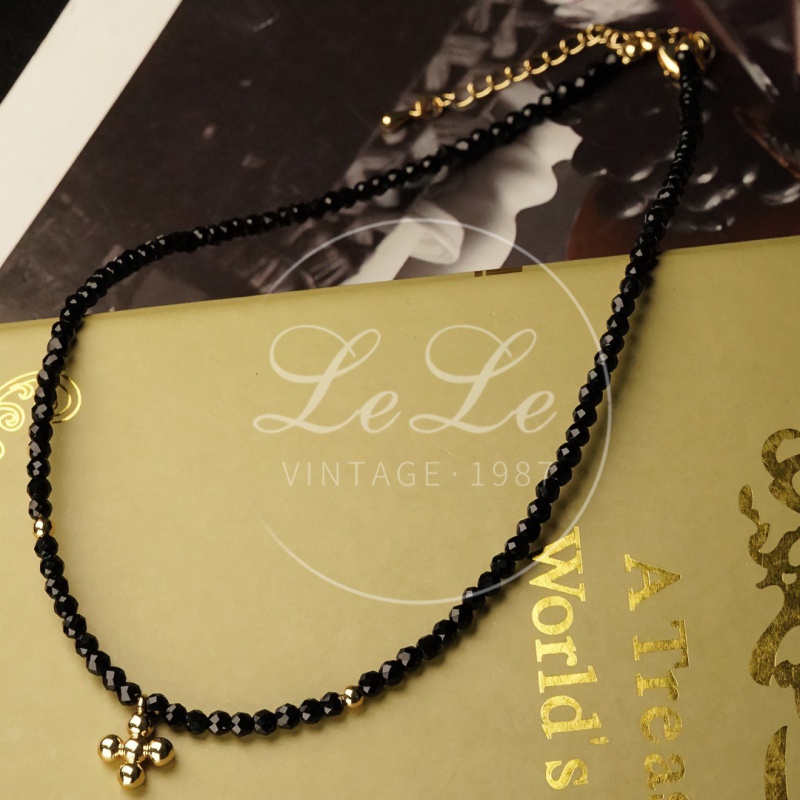 铜合金项链 《祈祷》项链 Vintage黑金mini甜酷风自然手工 2159