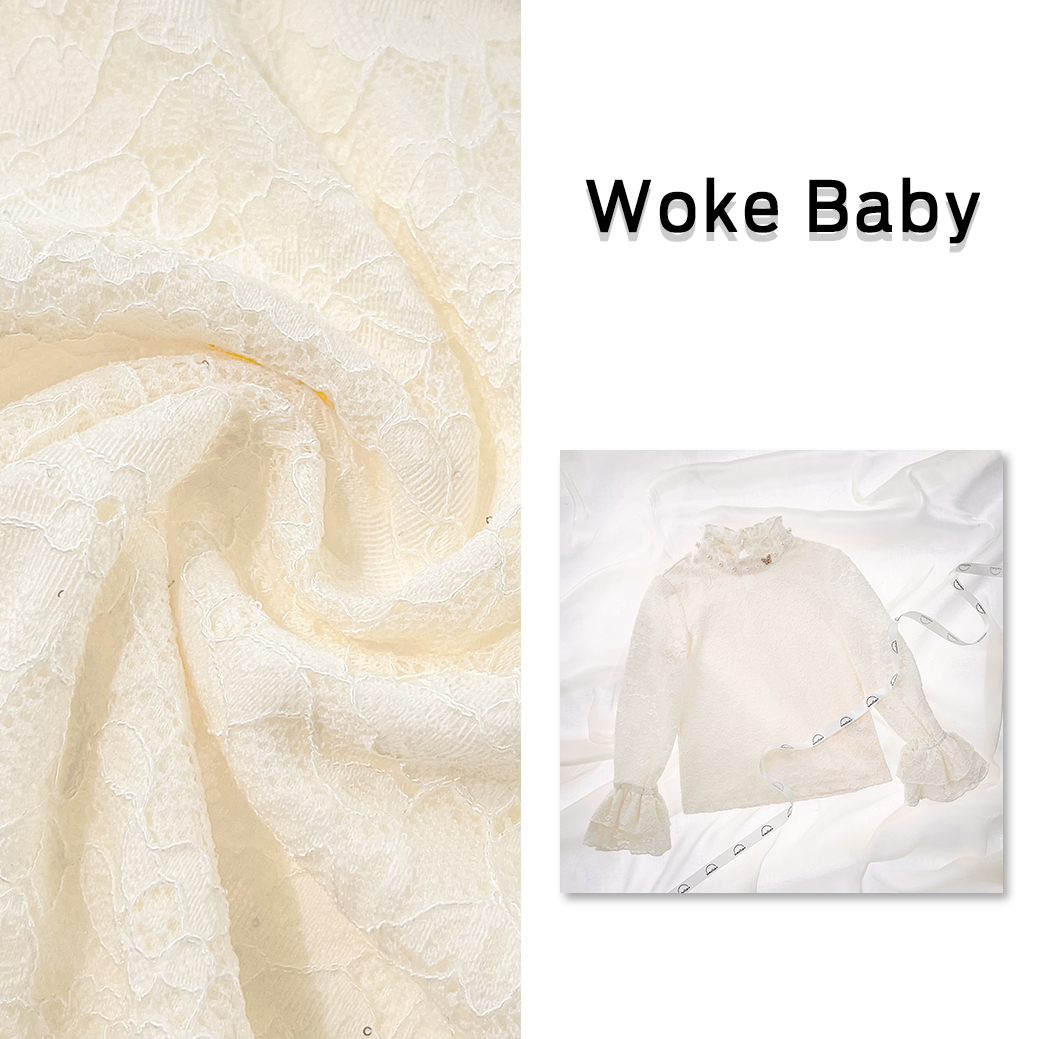 月月【金色茉莉】女童秋季2024新款T汉服上衣洋气长袖时尚蕾丝V8939