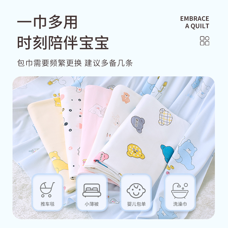 （福利款）新生儿包单产房贴身包裹襁褓巾薄款婴幼儿精梳棉磨绒包巾
