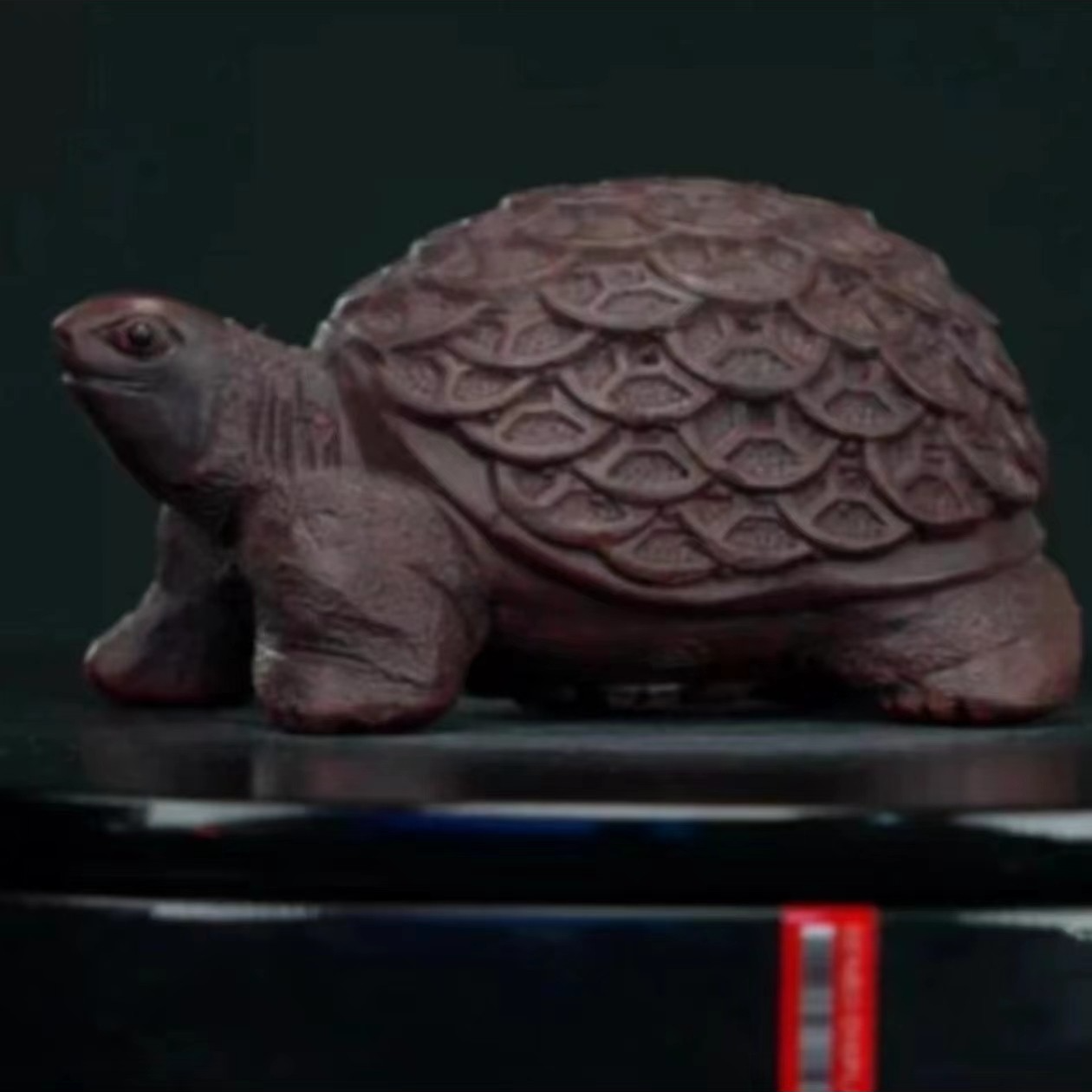 宜兴原矿紫砂茶宠茶玩-金钱龟纯手工