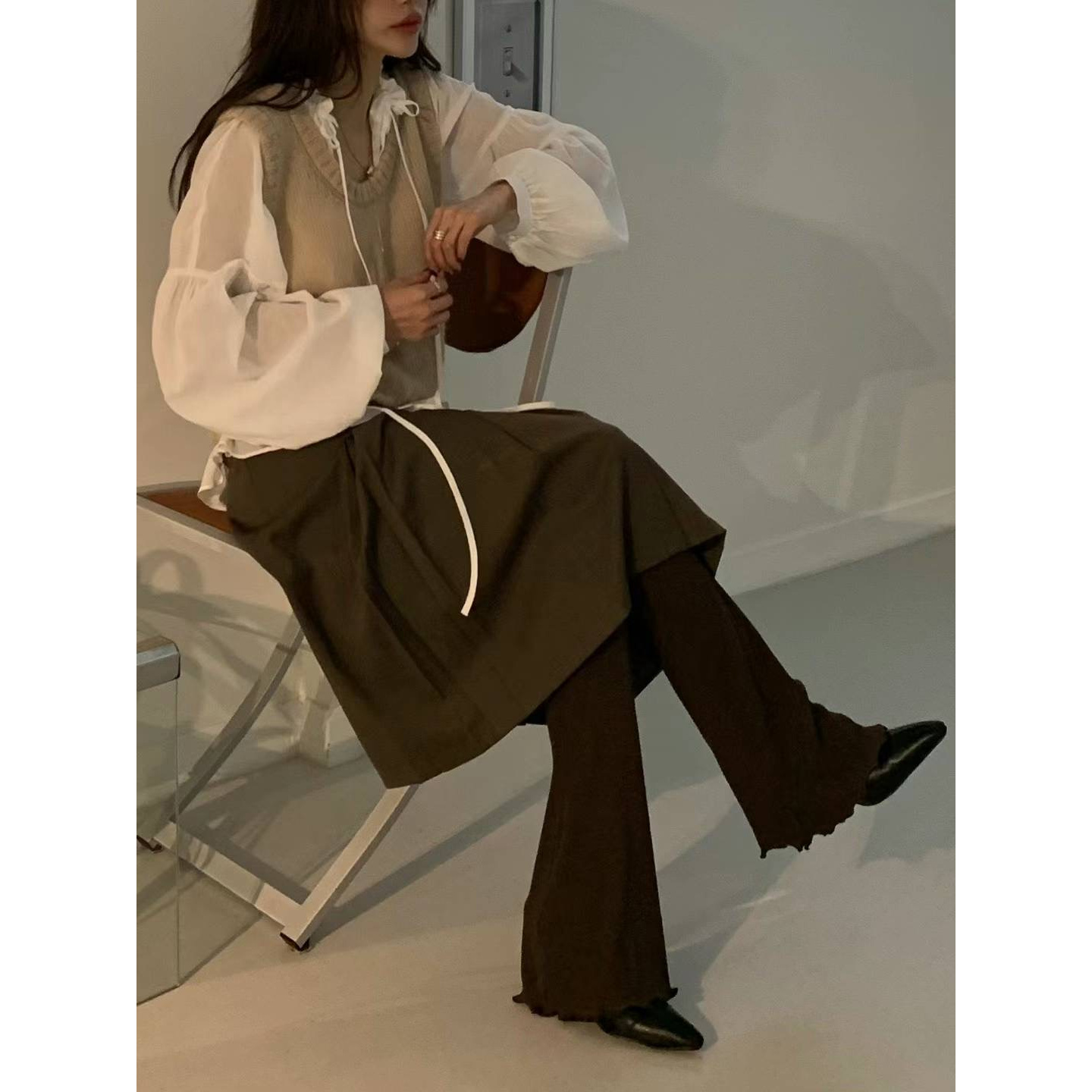 韩国东大门正品时尚喇叭打底裤休闲裤081306（NO退NO换）