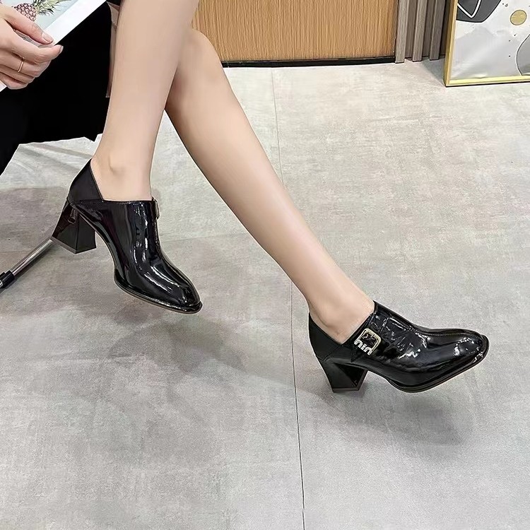 5287-A8-2023新款牛皮乐福鞋真皮软底单鞋休闲女士工作鞋厚底鞋