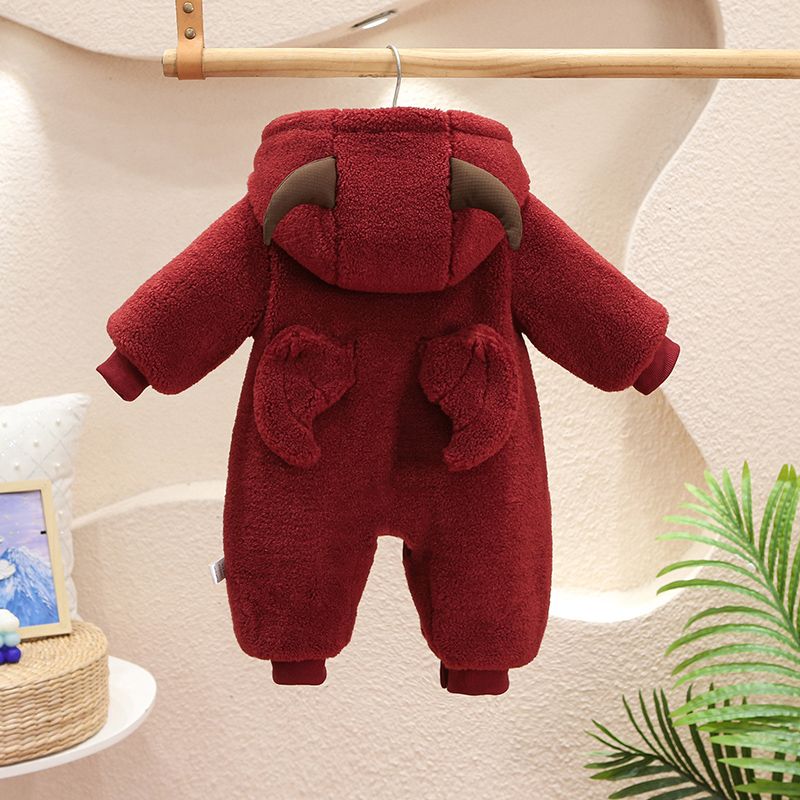 网红婴儿衣服男女宝宝可爱连体衣满月百天棉衣加棉加厚婴儿厚棉衣