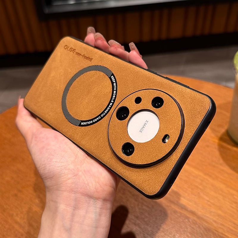 适用华为mate60pro手机壳mate60男女保护套超薄磁吸皮质高档网红