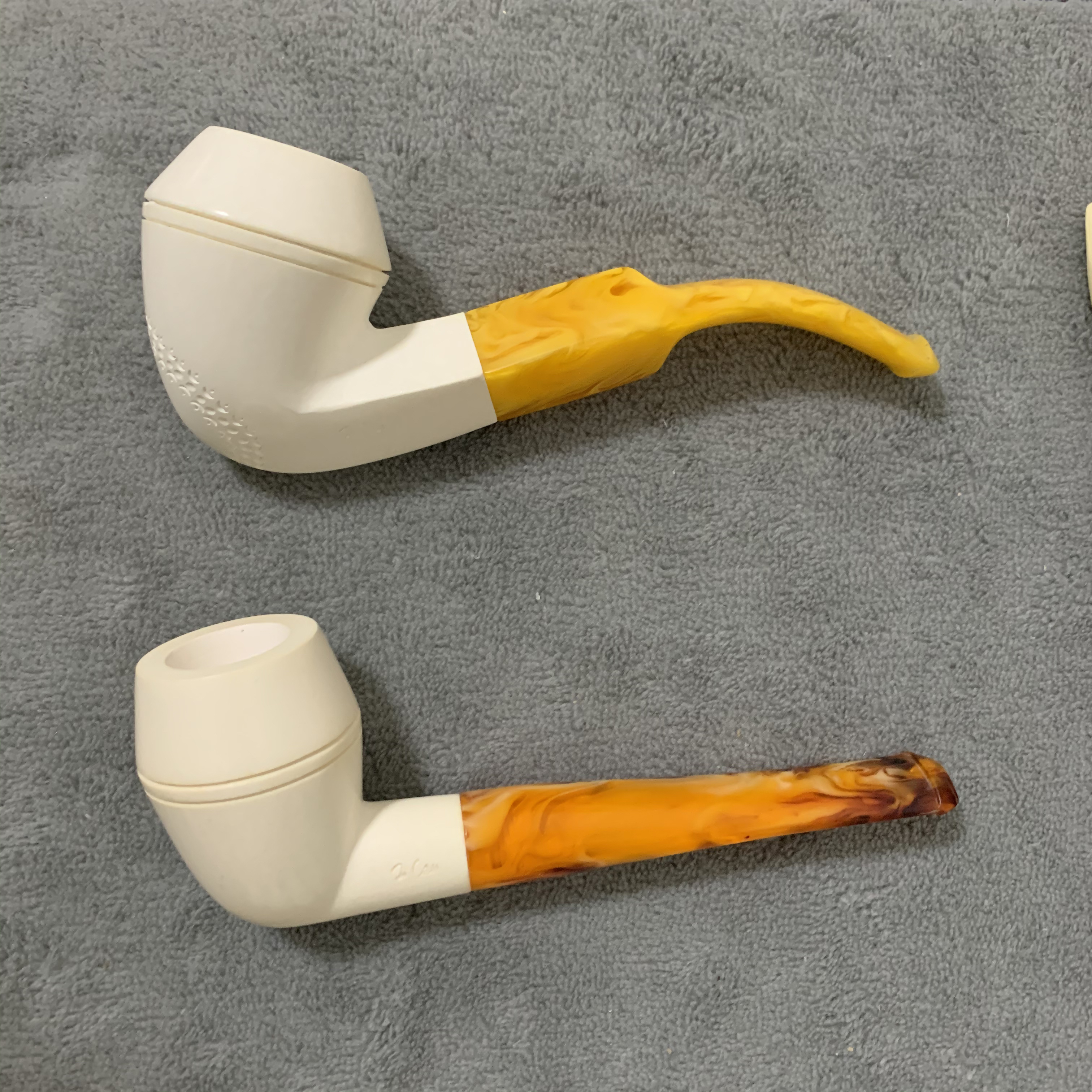 土耳其H.Cay海泡石烟斗双线牛头天然原石大师手工制作