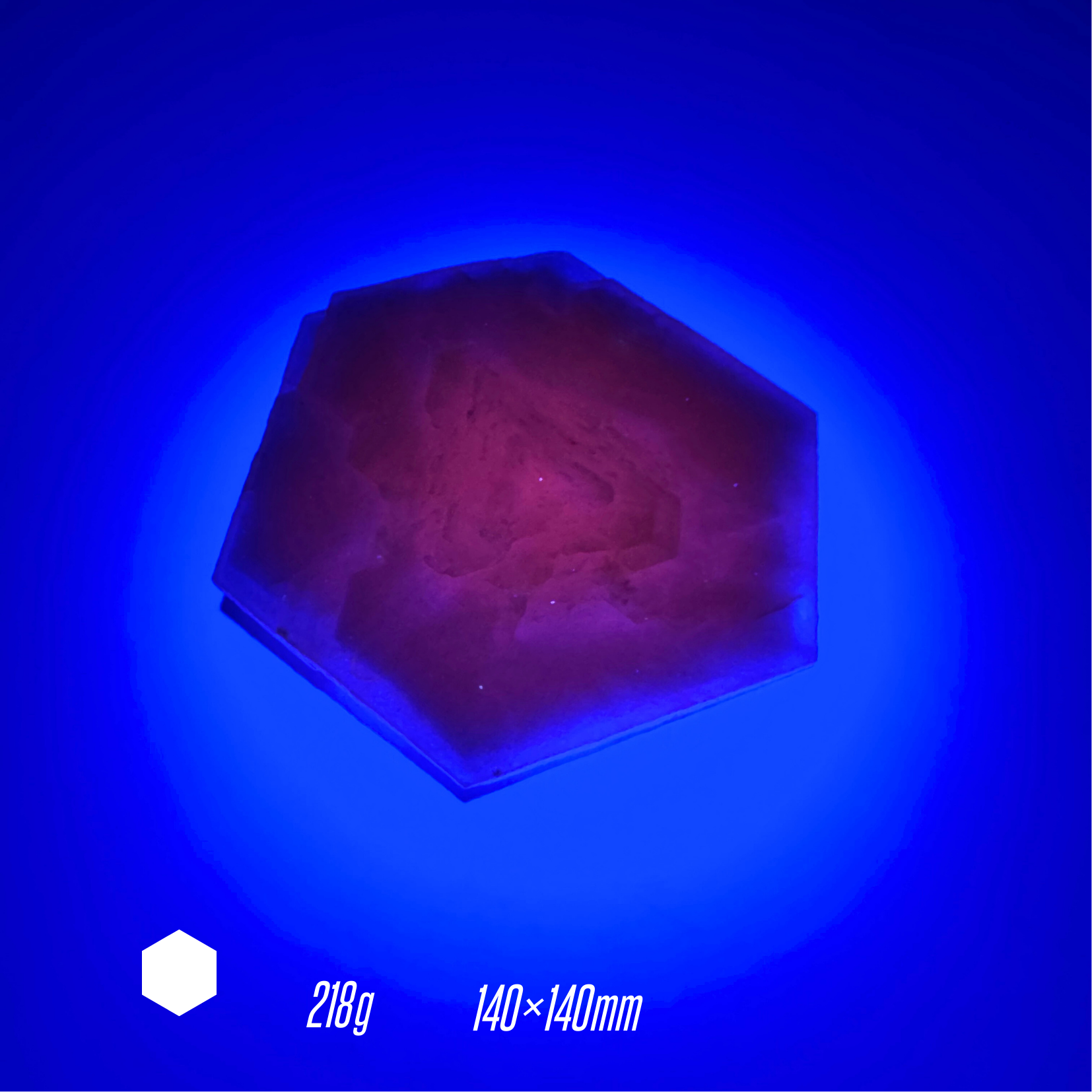 *福建【方解石/正六边/强荧光】矿物标本摆设矿标收藏级