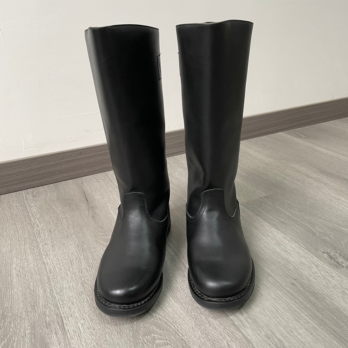 男士长筒胶底靴头层皮舒适耐磨