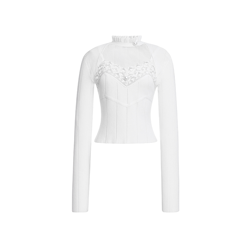 LeFame/拉飞姆24年冬季假两件心机感打底衫针织上衣LF24D51ZB394