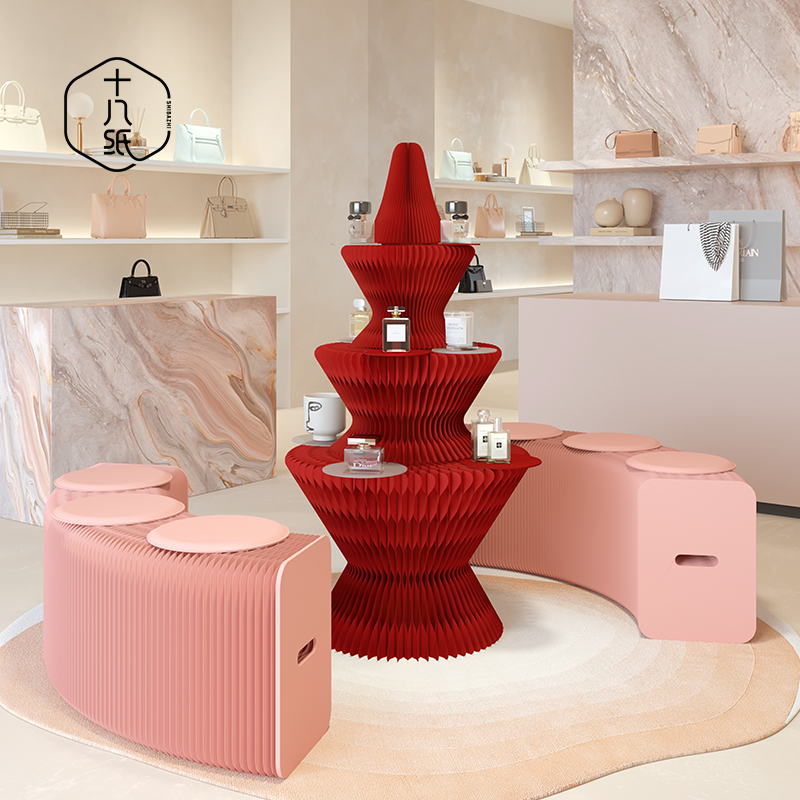 十八纸中岛展示台珠宝样品产品模型多层陈列展示架可定制雪松书架