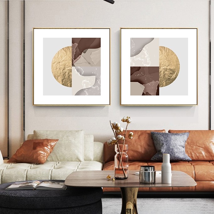 意式挂画美式餐厅装饰画玄关柜挂画轻奢现代简约客厅装饰画抽象