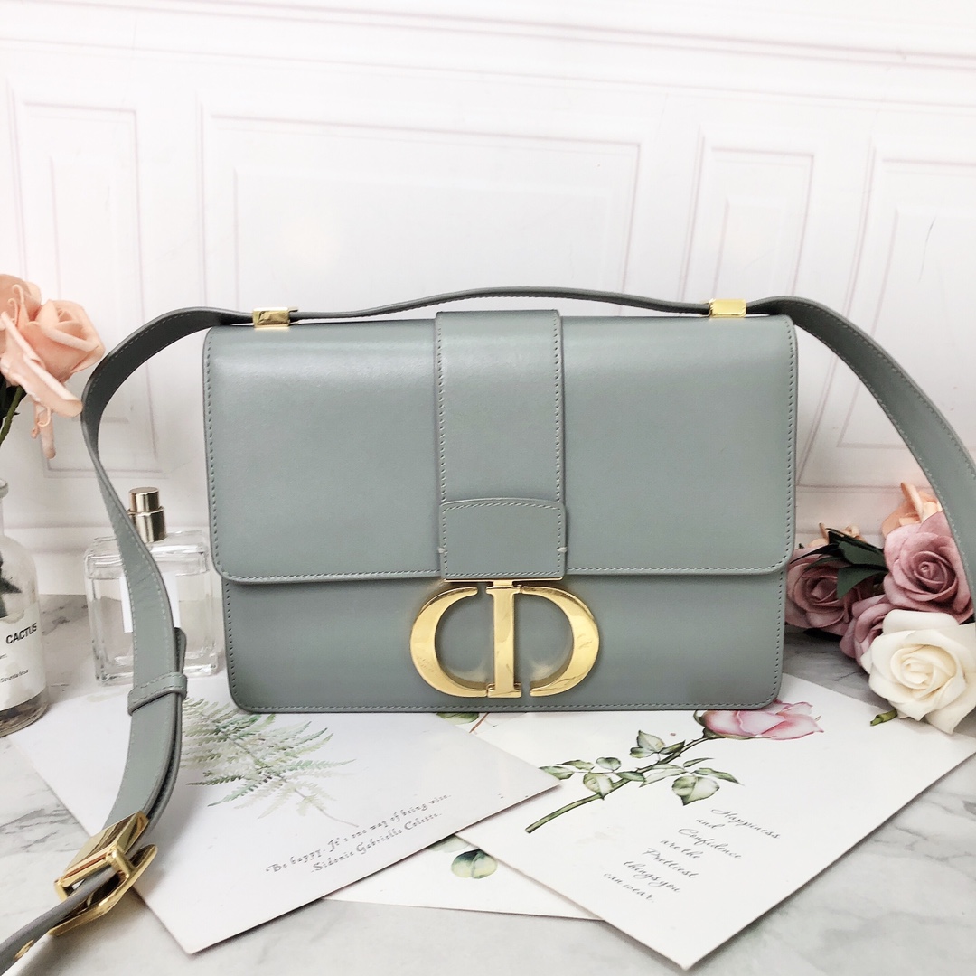 95新 DIOR/迪奥 奢华尚品/Dior/迪奥灰色牛皮30 MONTAIGNE 手袋