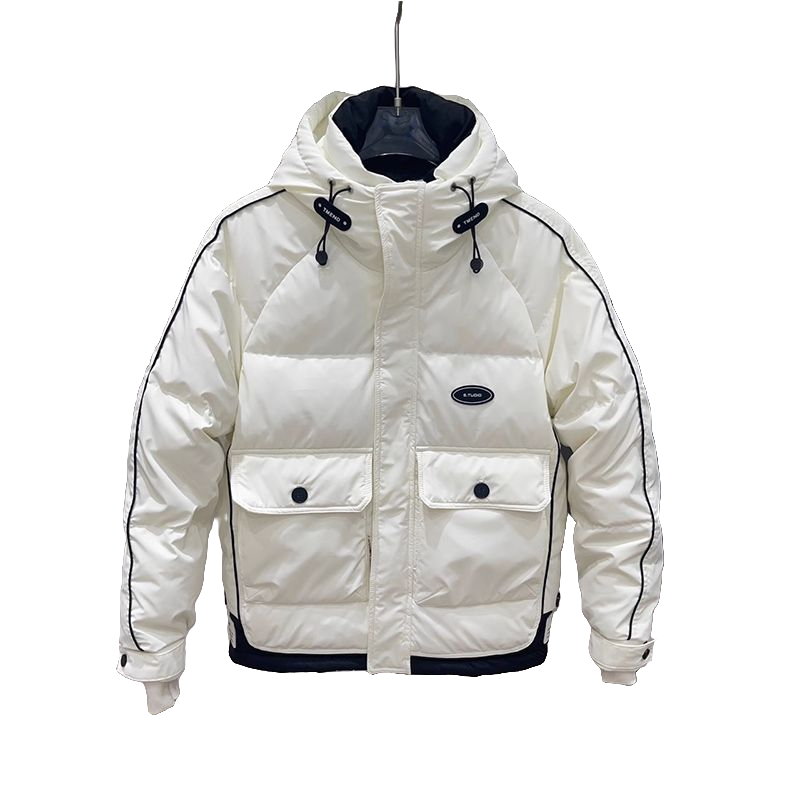 男士冬款连帽羽绒服加厚短款免洗面包服青年流行纯色休闲外穿上衣