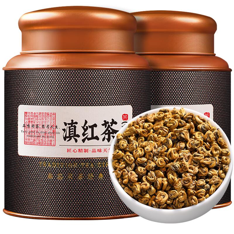 滇红金螺 茶叶 2023新茶特云南凤庆古树级养胃红茶蜜香型罐装