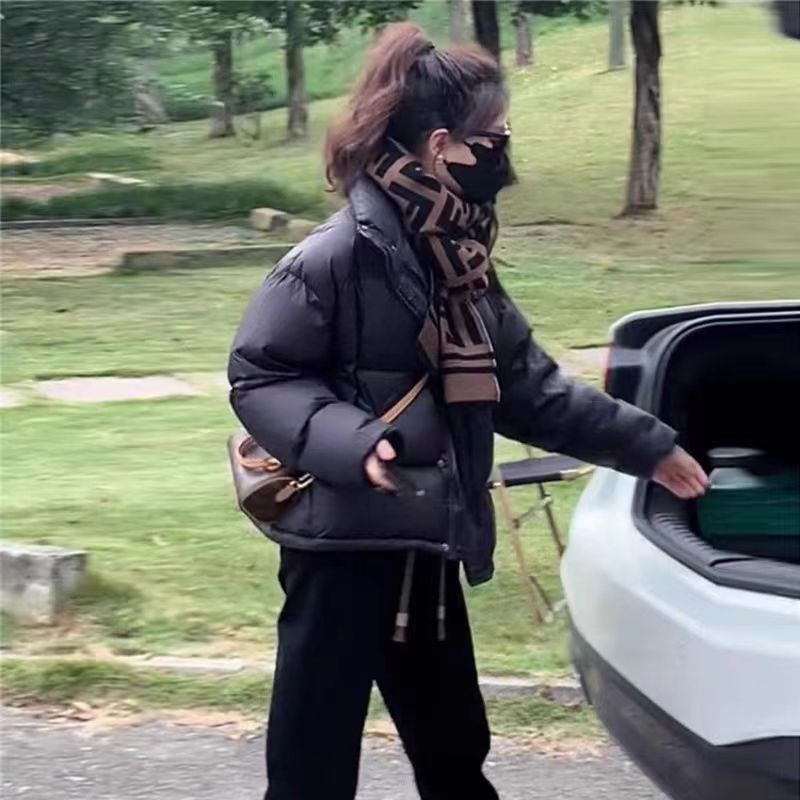 2023秋冬新款短款羽绒服女大码加厚小棉袄面包服洋气棉衣外套潮