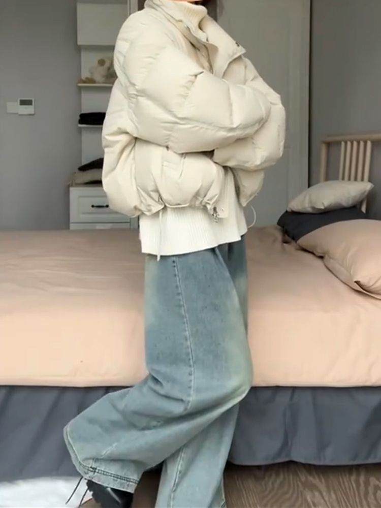 反季2023年新款短款棉袄冬季羽绒衣服女oversize外套小个子面包服